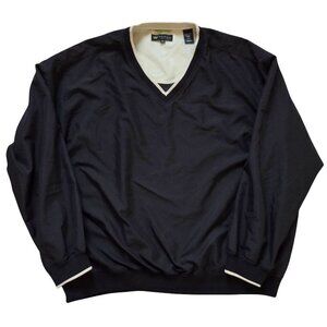 Wedge Golf Windbreaker XL Black/Khaki Pullover Jacket Golfing Outdoor Sporting